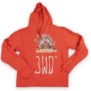 Three Wise Donkeys Hoodie Adult LRed 3WD Tequila Agave Organic Cotton Rave Party